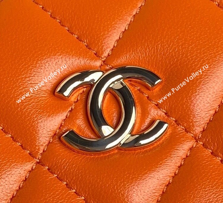 Chanel Quilted Lambskin Small Box Bag Orange 2024 AS5167 (yezi-241107005)