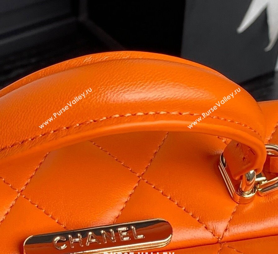 Chanel Quilted Lambskin Small Box Bag Orange 2024 AS5167 (yezi-241107005)