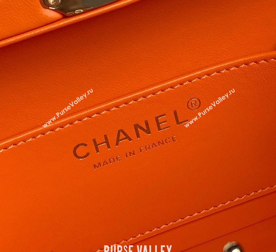 Chanel Quilted Lambskin Small Box Bag Orange 2024 AS5167 (yezi-241107005)