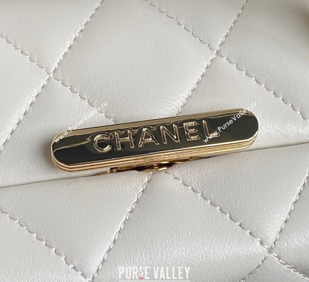 Chanel Quilted Lambskin Small Box Bag White 2024 AS5167 (yezi-241107006)