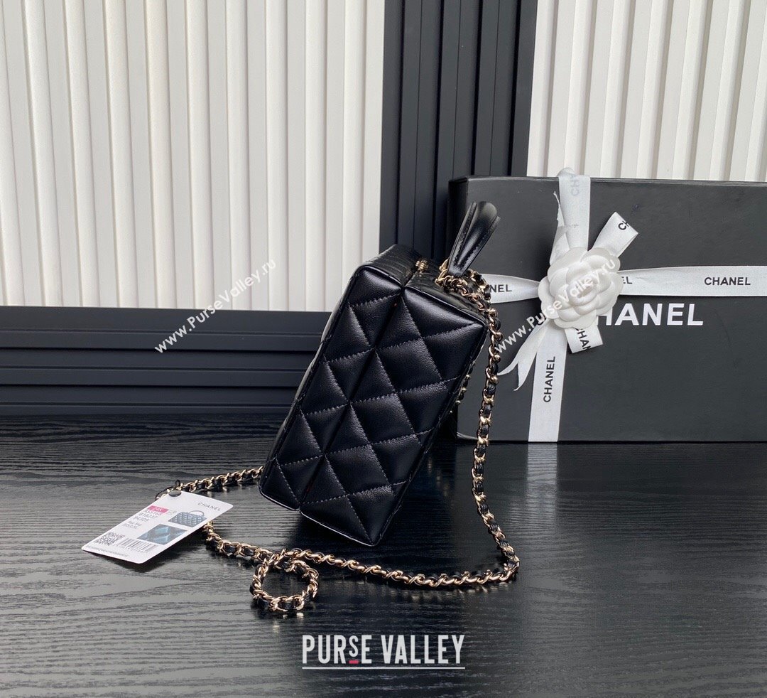 Chanel Quilted Lambskin Box Bag Black 2024 AS5168 (yezi-241107007)