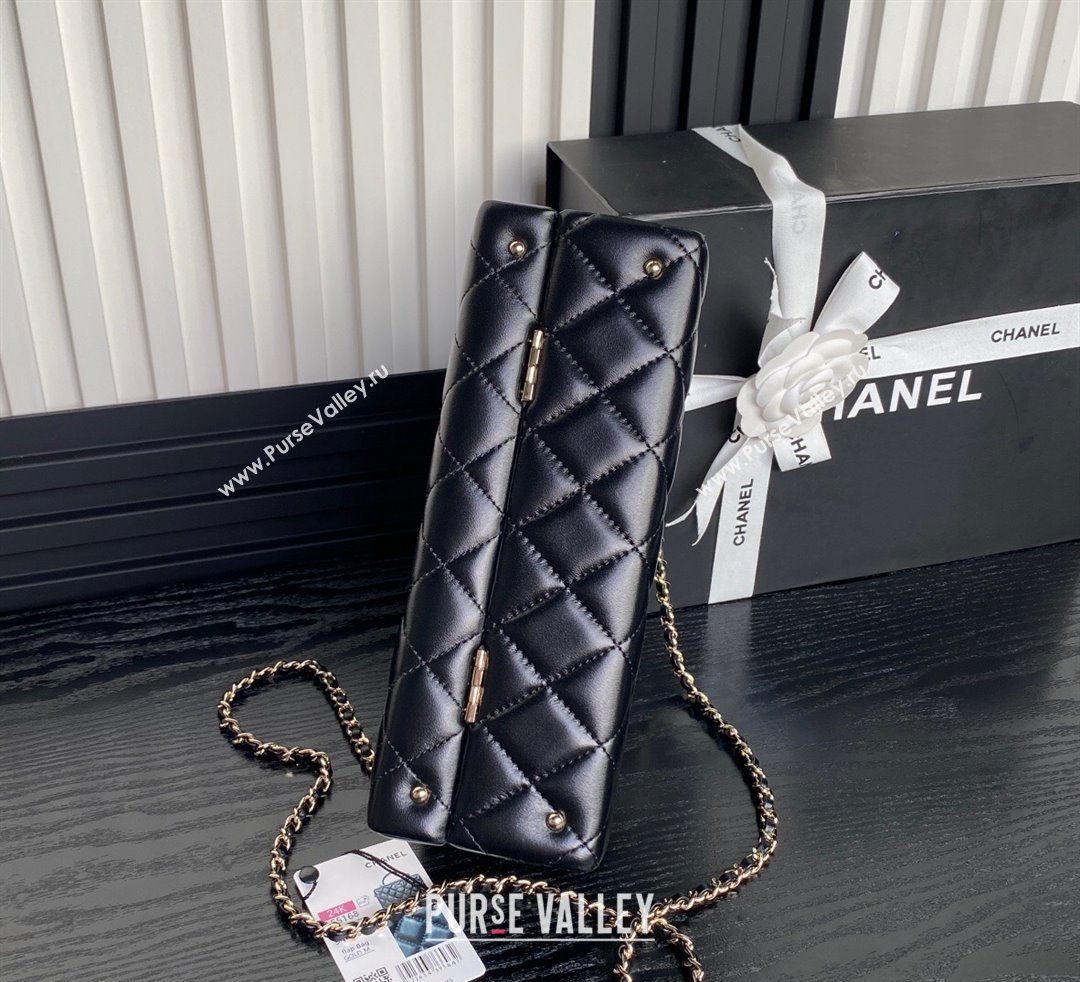 Chanel Quilted Lambskin Box Bag Black 2024 AS5168 (yezi-241107007)