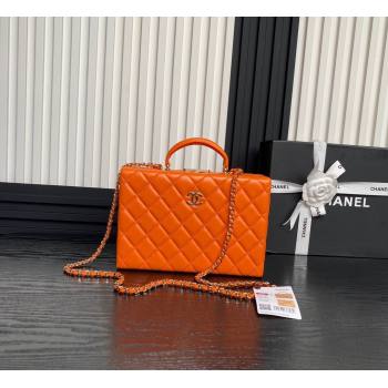 Chanel Quilted Lambskin Box Bag Orange 2024 AS5168 (yezi-241107008)