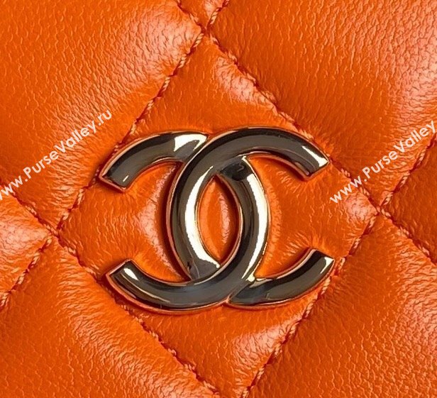 Chanel Quilted Lambskin Box Bag Orange 2024 AS5168 (yezi-241107008)