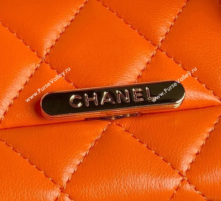 Chanel Quilted Lambskin Box Bag Orange 2024 AS5168 (yezi-241107008)