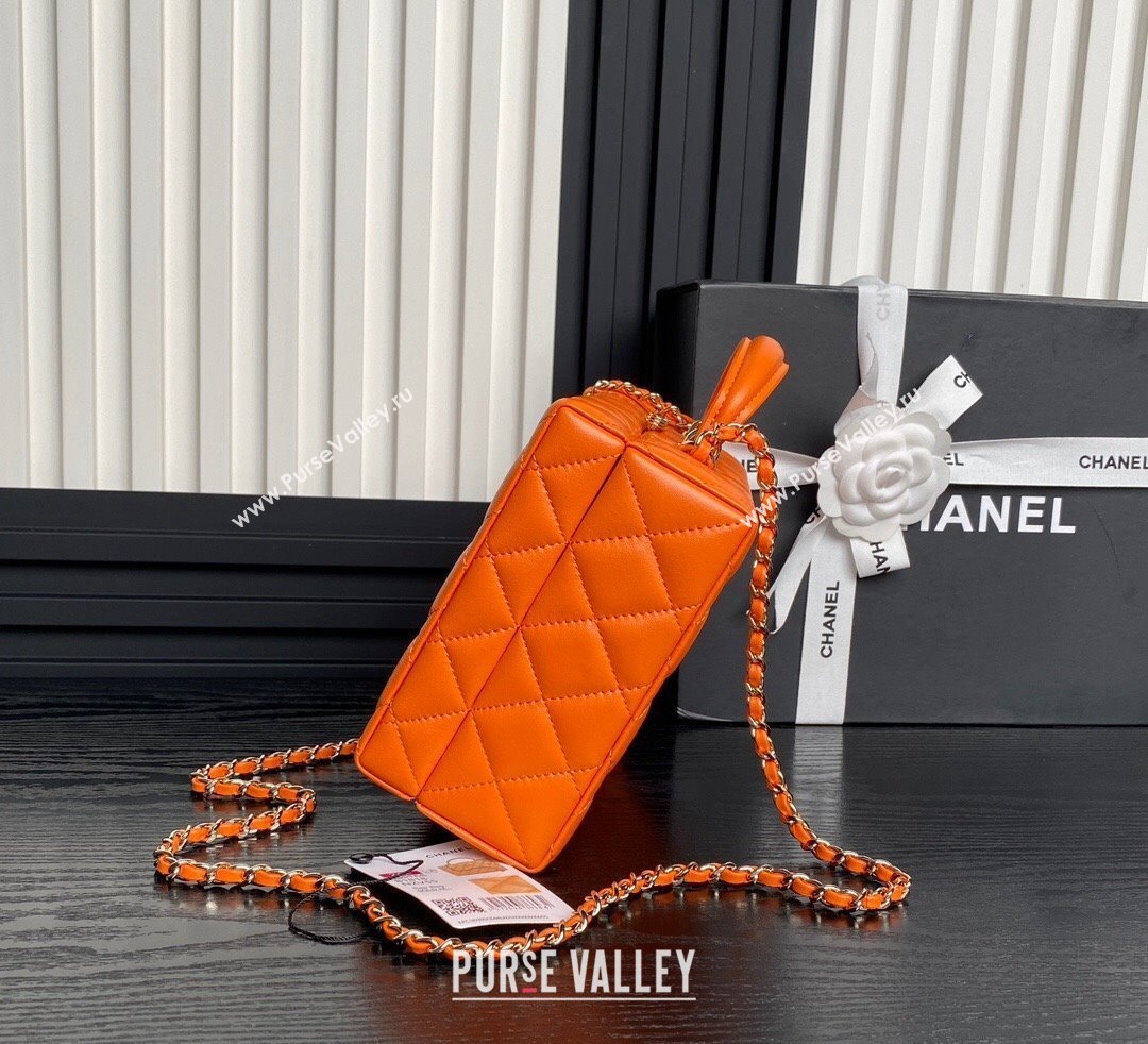 Chanel Quilted Lambskin Box Bag Orange 2024 AS5168 (yezi-241107008)