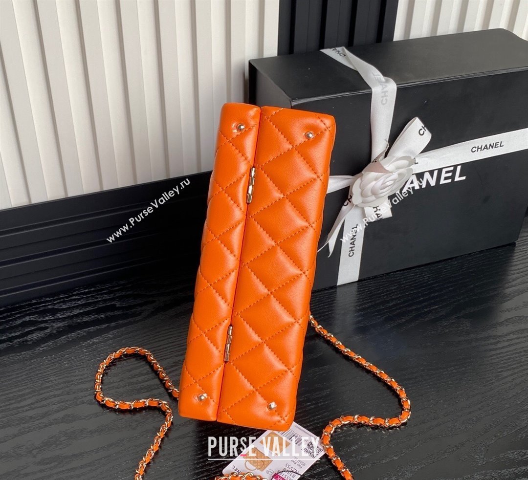 Chanel Quilted Lambskin Box Bag Orange 2024 AS5168 (yezi-241107008)