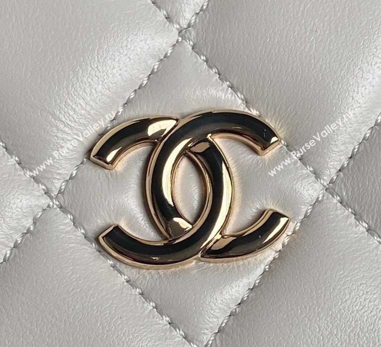 Chanel Quilted Lambskin Box Bag White 2024 AS5168 (yezi-241107009)