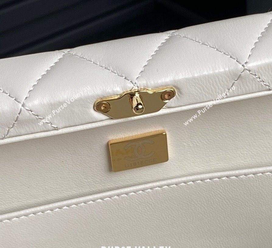 Chanel Quilted Lambskin Box Bag White 2024 AS5168 (yezi-241107009)