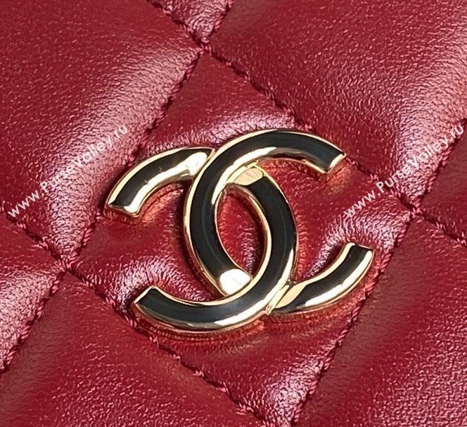 Chanel Quilted Lambskin Box Bag Burgundy 2024 AS5168 (yezi-241107010)