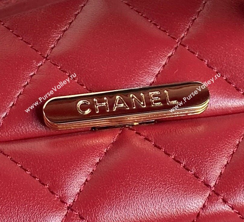 Chanel Quilted Lambskin Box Bag Burgundy 2024 AS5168 (yezi-241107010)