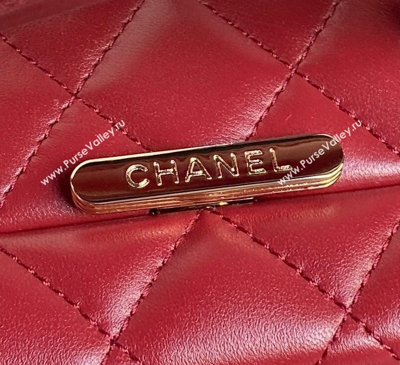 Chanel Quilted Lambskin Box Bag Burgundy 2024 AS5168 (yezi-241107010)