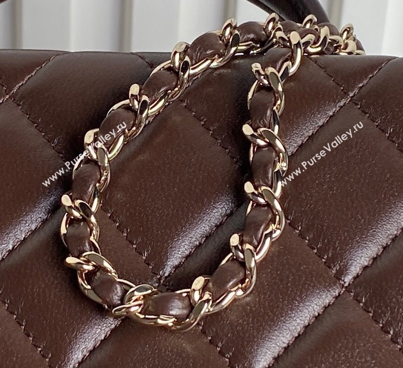 Chanel Quilted Lambskin Box Bag Brown 2024 AS5168 (yezi-241107011)