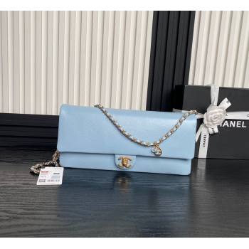 Chanel Grained Shiny Calfskin Maxi Clutch Bag with Chain AS5182 White 2024 (yezi-241106084)