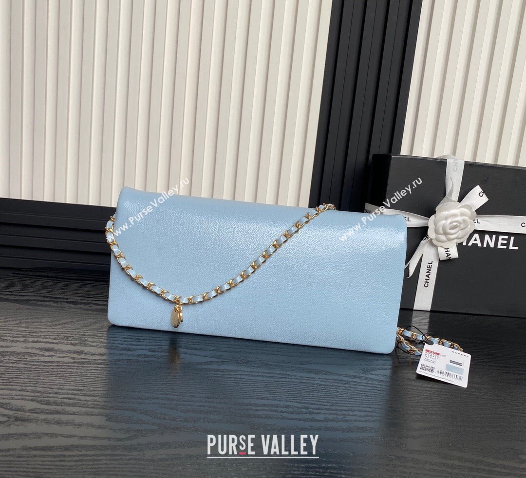 Chanel Grained Shiny Calfskin Maxi Clutch Bag with Chain AS5182 White 2024 (yezi-241106084)