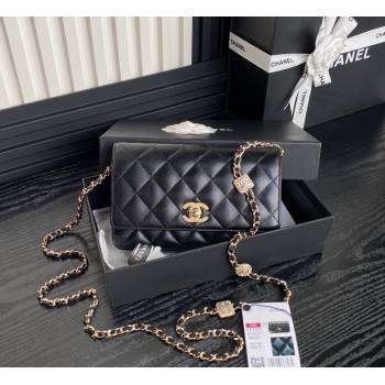 Chanel Lambskin Wallet on Chain WOC AP4299 Black 2024 (yezi-241106127)