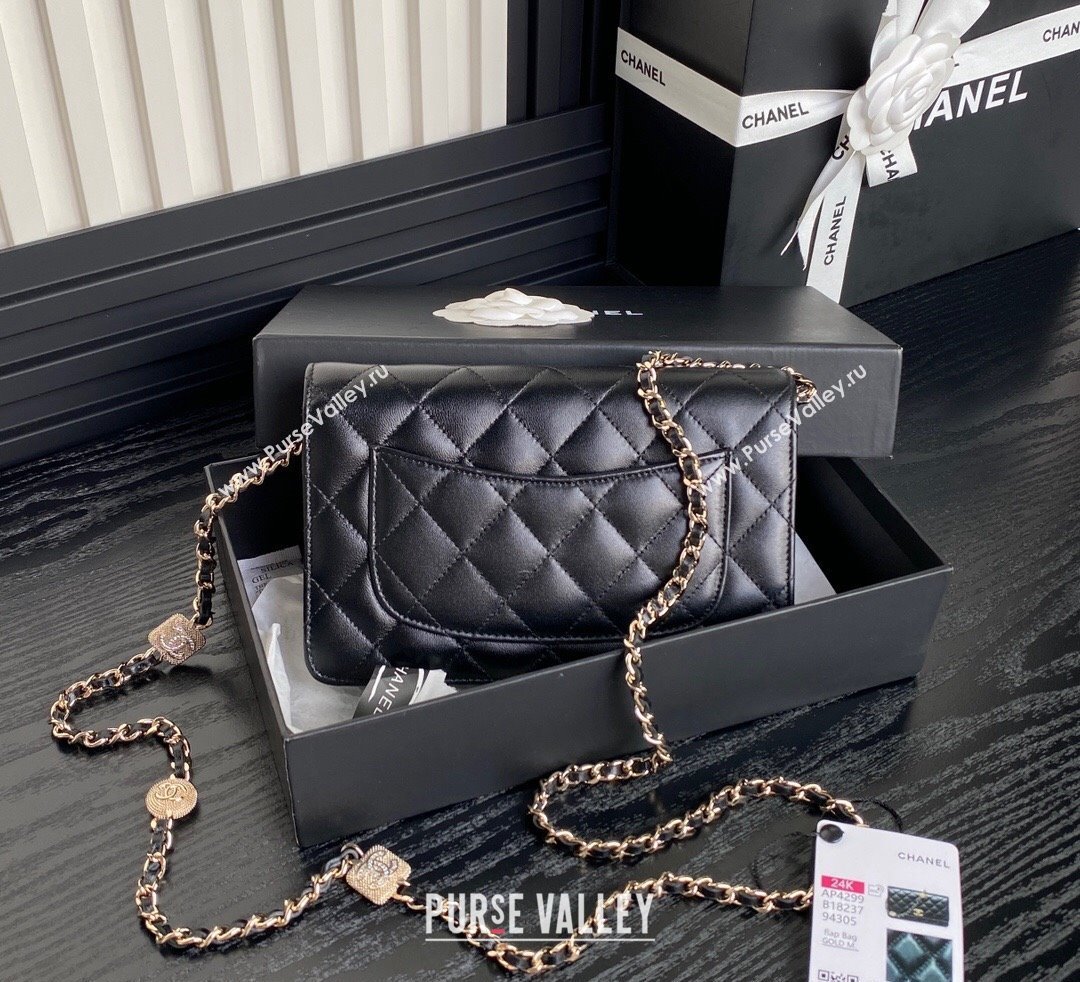 Chanel Lambskin Wallet on Chain WOC AP4299 Black 2024 (yezi-241106127)