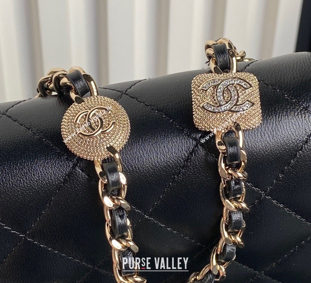 Chanel Lambskin Wallet on Chain WOC AP4299 Black 2024 (yezi-241106127)