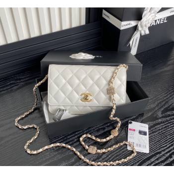 Chanel Lambskin Wallet on Chain WOC AP4299 White 2024 (yezi-241106128)