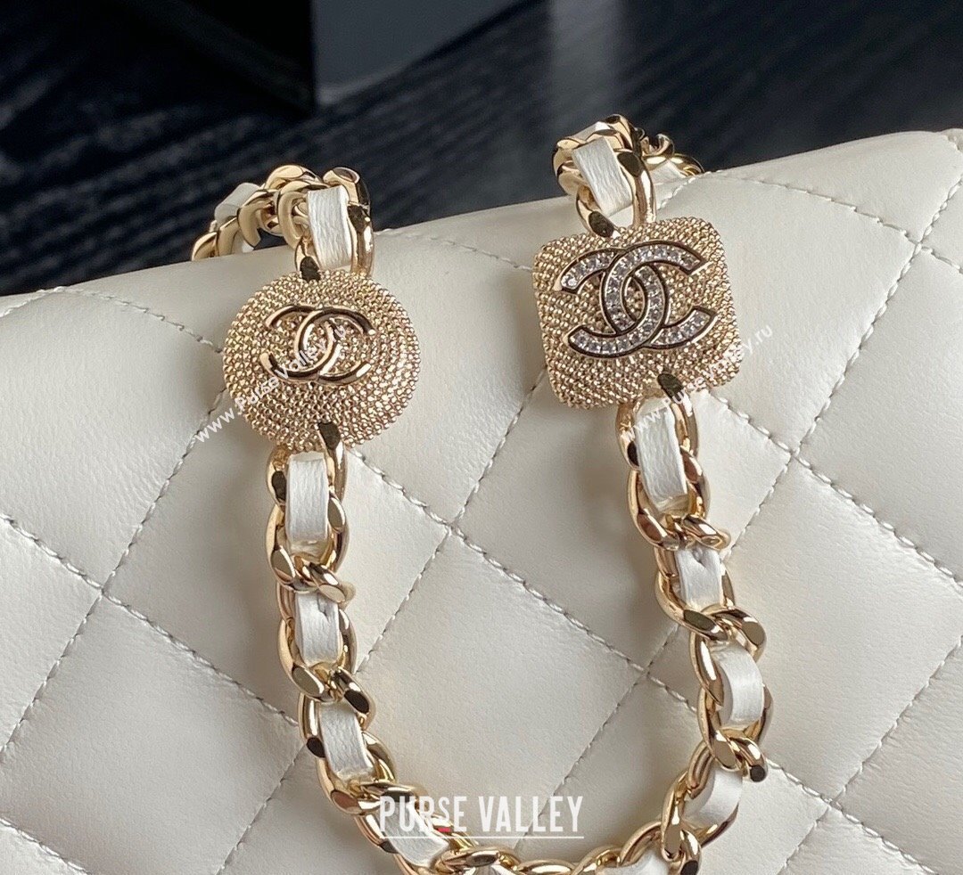 Chanel Lambskin Wallet on Chain WOC AP4299 White 2024 (yezi-241106128)