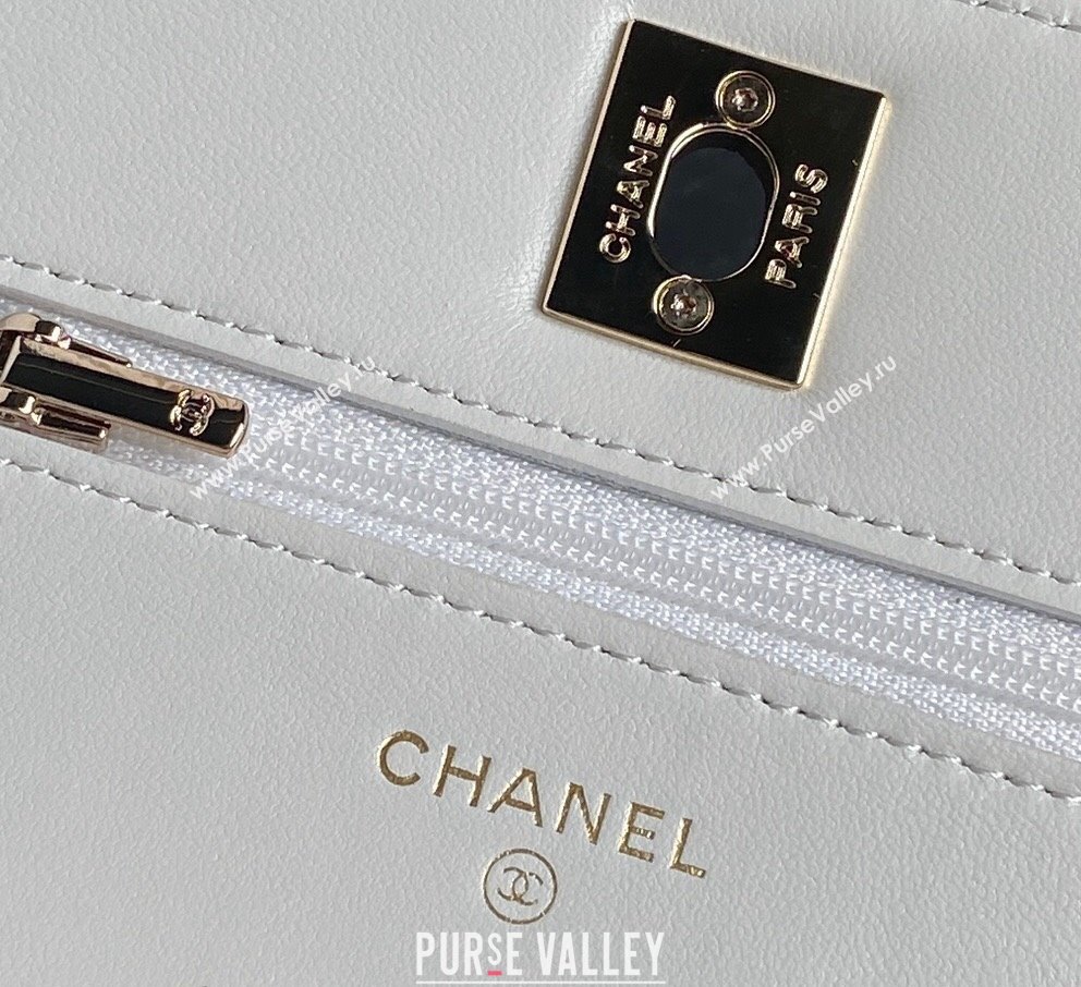 Chanel Lambskin Wallet on Chain WOC AP4299 White 2024 (yezi-241106128)