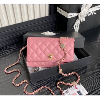 Chanel Lambskin Wallet on Chain WOC AP4299 Pink 2024 (yezi-241106129)