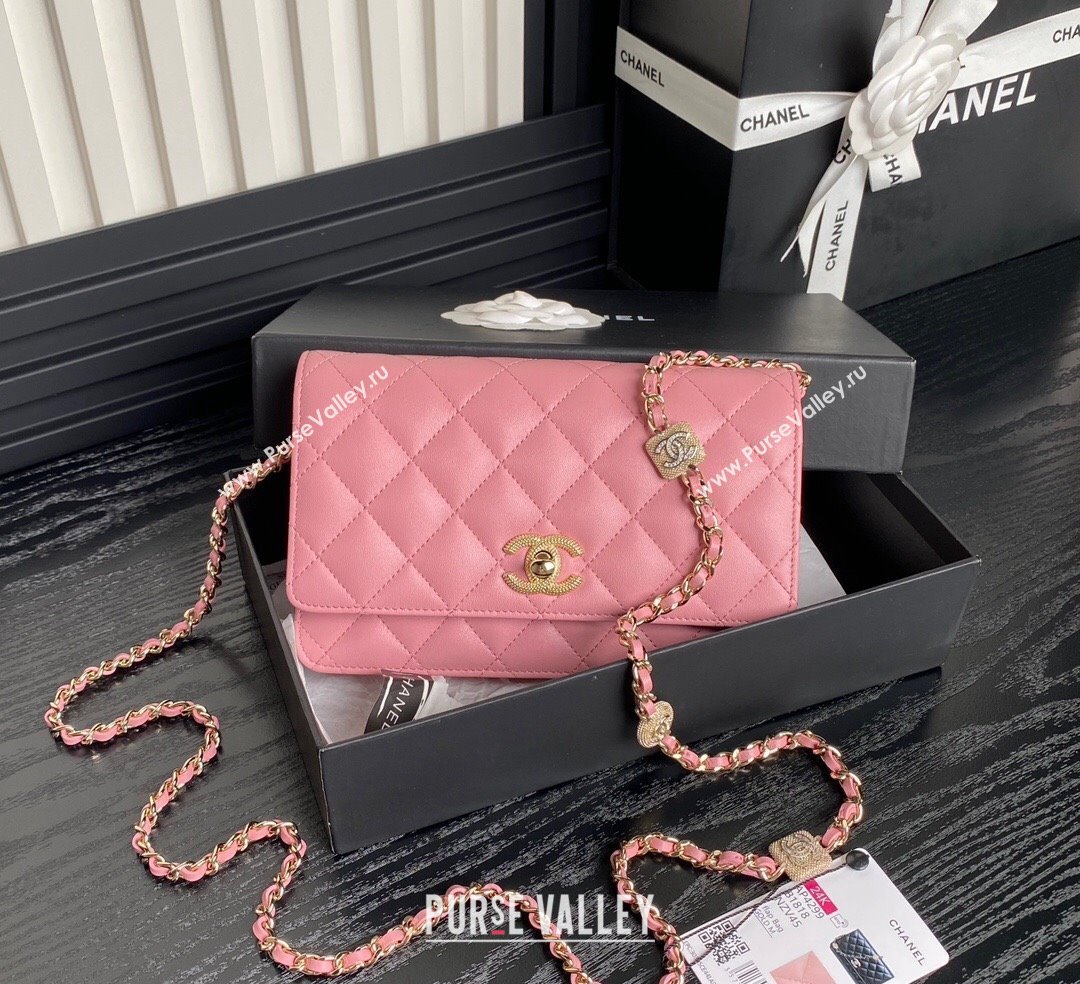 Chanel Lambskin Wallet on Chain WOC AP4299 Pink 2024 (yezi-241106129)