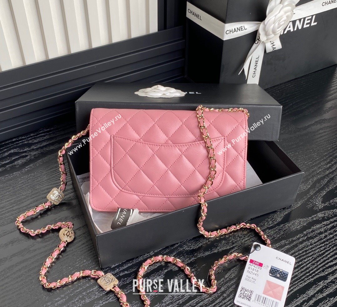 Chanel Lambskin Wallet on Chain WOC AP4299 Pink 2024 (yezi-241106129)