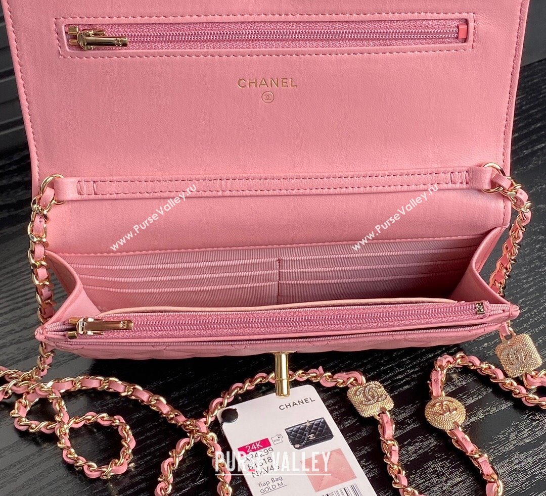 Chanel Lambskin Wallet on Chain WOC AP4299 Pink 2024 (yezi-241106129)