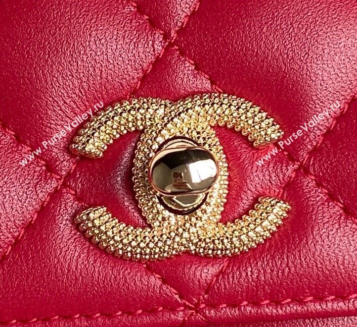 Chanel Lambskin Wallet on Chain WOC AP4299 Red 2024 (yezi-241106130)