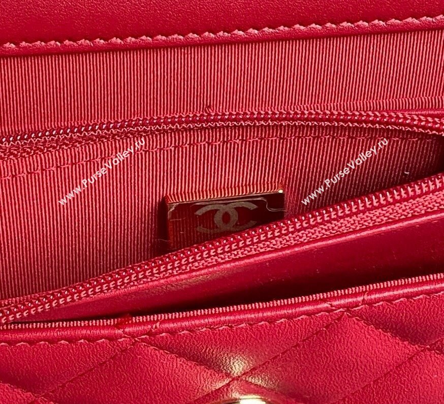 Chanel Lambskin Wallet on Chain WOC AP4299 Red 2024 (yezi-241106130)