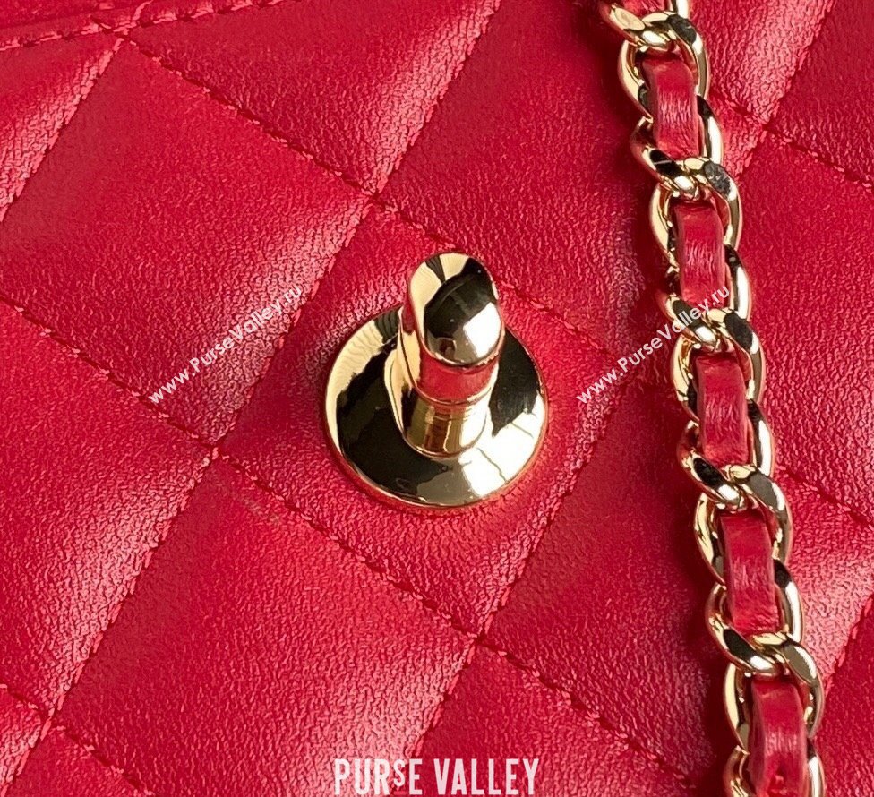 Chanel Lambskin Wallet on Chain WOC AP4299 Red 2024 (yezi-241106130)