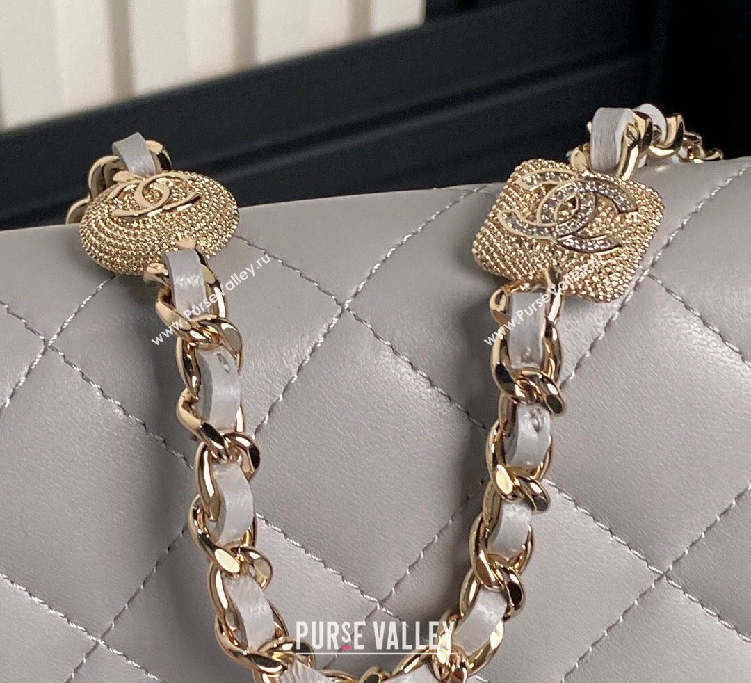 Chanel Lambskin Wallet on Chain WOC AP4299 Grey 2024 (yezi-241106131)