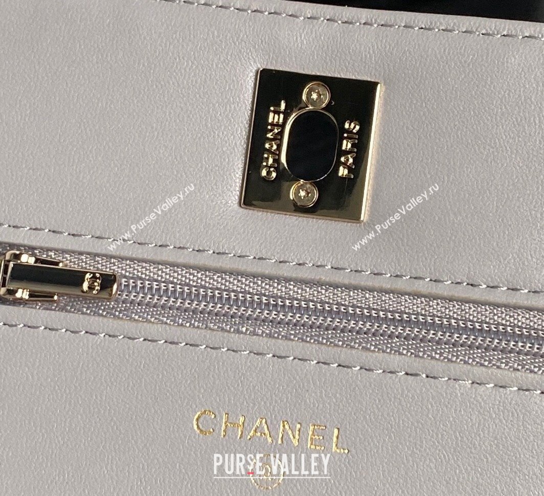 Chanel Lambskin Wallet on Chain WOC AP4299 Grey 2024 (yezi-241106131)