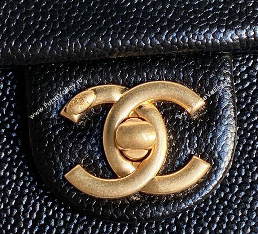 Chanel Medium Flap Bag with Chain in Grained Shiny Calfskin AS5180 Black 2024 (yezi-241106071)