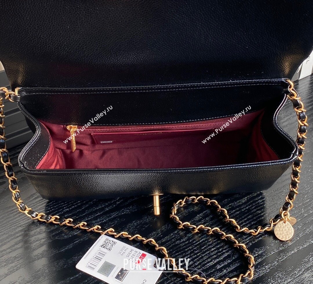 Chanel Medium Flap Bag with Chain in Grained Shiny Calfskin AS5180 Black 2024 (yezi-241106071)