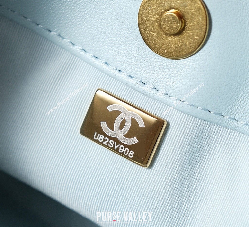 Chanel Lambskin Hobo Bag with CC Chain Strap AS5177 Light Blue 2024 (yezi-241107021)