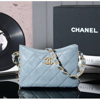 Chanel Lambskin Hobo Bag with CC Chain Strap AS5177 Grey 2024 (yezi-241107024)