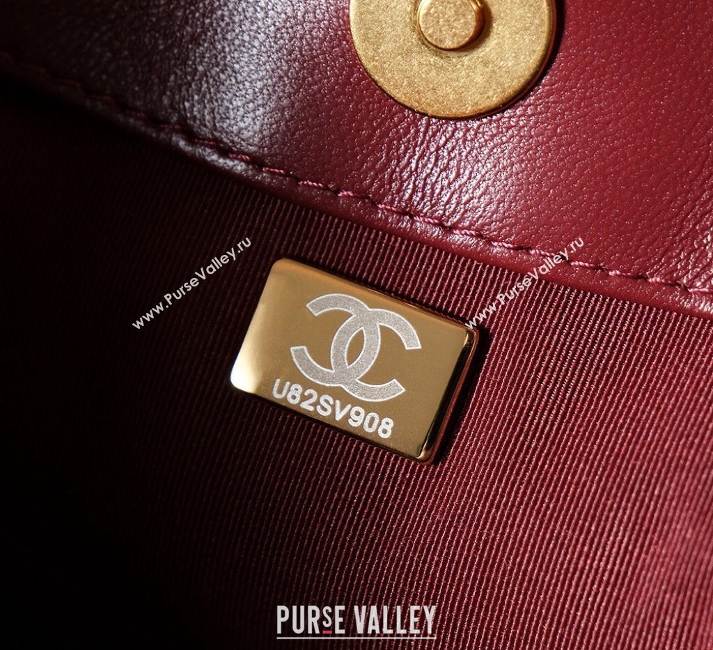 Chanel Lambskin Hobo Bag with CC Chain Strap AS5177 Burgundy 2024 (yezi-241107025)