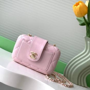 Chanel Lambskin Case Evening Bag AS5178 Light Pink 2024 (yezi-241107045)