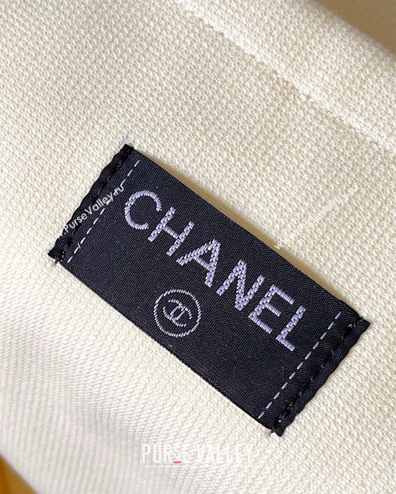 Chanel Beach Cotton Bucket Bag Blanket Set Yellow 2024 (yezi-241107050)