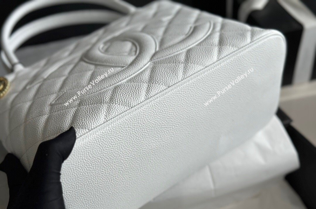 Chanel Grained Calfskin Vintage Top Handle bag White 2024 AS1804 (ssz-241107051)