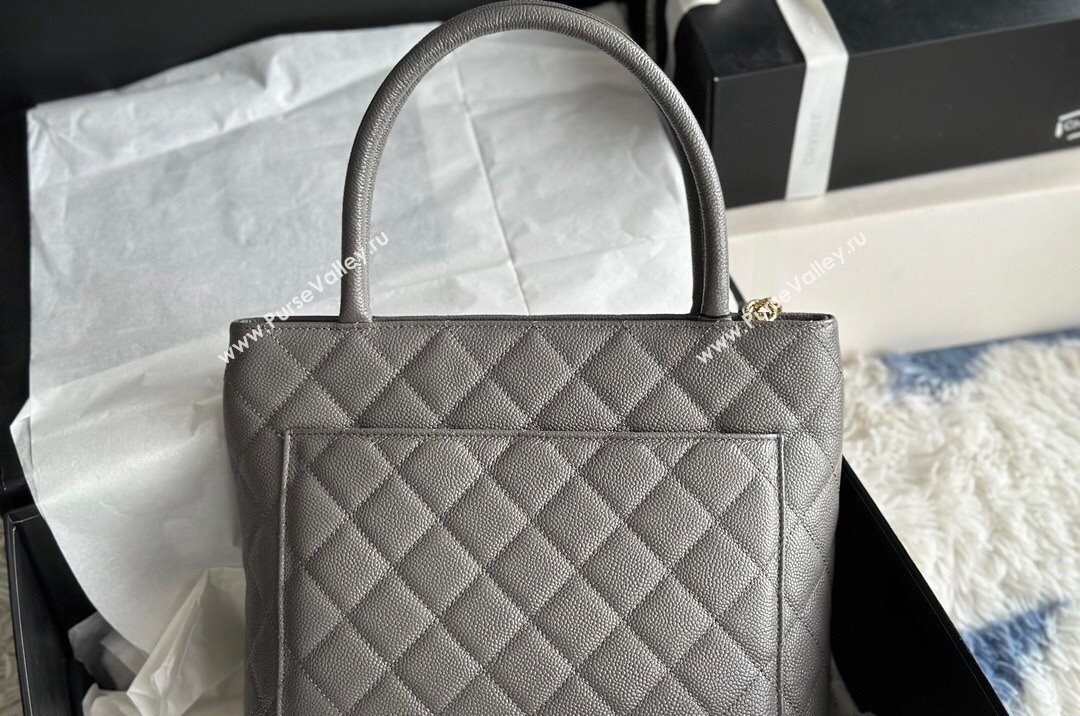 Chanel Grained Calfskin Vintage Top Handle bag Grey 2024 AS1804 (ssz-241107053)