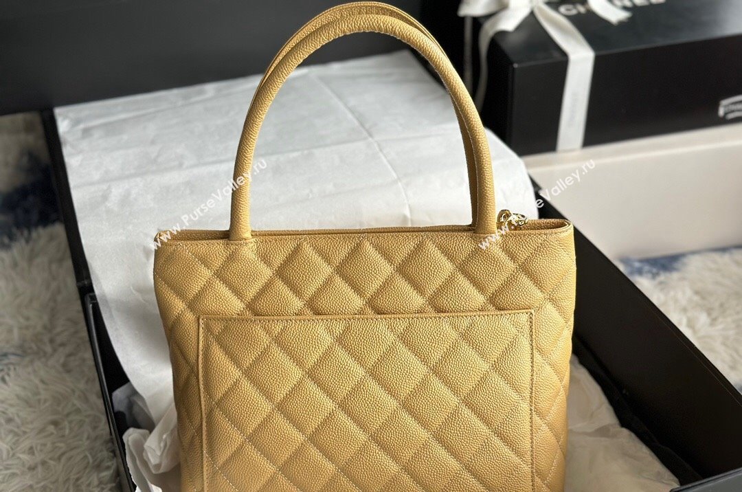 Chanel Grained Calfskin Vintage Top Handle bag Yellow 2024 AS1804 (ssz-241107054)