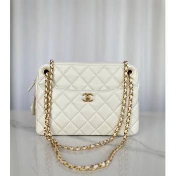 Chanel Shiny Lambskin Medium Camera Case bag White 2024 AS5187 (yezi-241107056)