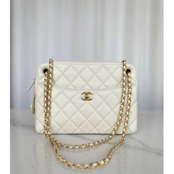 Chanel Shiny Lambskin Medium Camera Case bag White 2024 AS5187 (yezi-241107056)