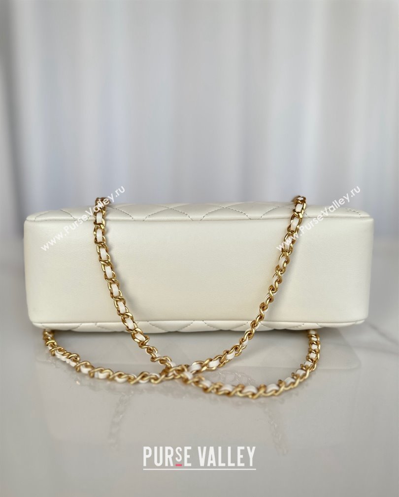 Chanel Shiny Lambskin Medium Camera Case bag White 2024 AS5187 (yezi-241107056)