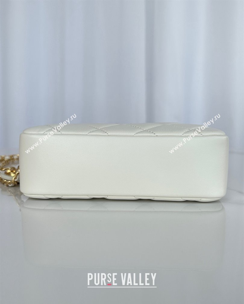 Chanel Shiny Lambskin Mini Camera Case bag White 2024 AS5190 (yezi-241107059)