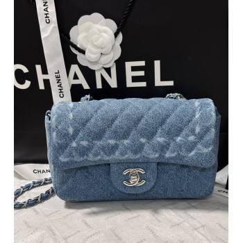 Chanel Denim Classic Mini Flap Bag A69900 Light Blue 2024 1107 (yezi-241107063)