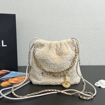 Chanel Shearling 22 Mini Shopping bag Light Beige 2024 AS3980 (yezi-241107065)